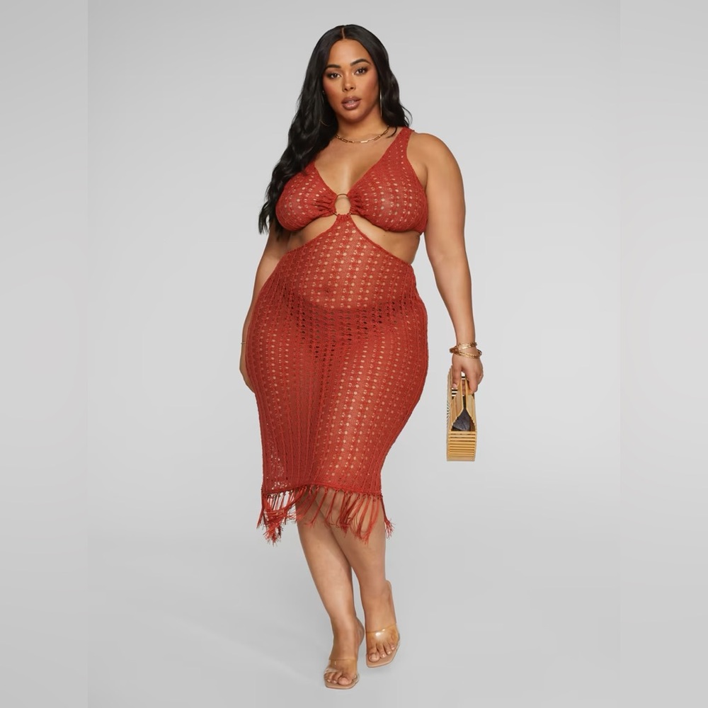 O-Ring Crochet Cover-Up Dress